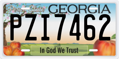 GA license plate PZI7462