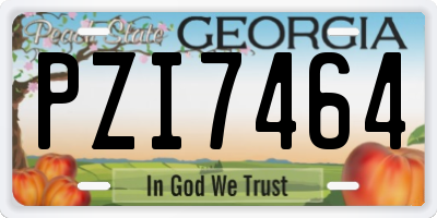GA license plate PZI7464