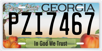 GA license plate PZI7467