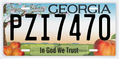 GA license plate PZI7470