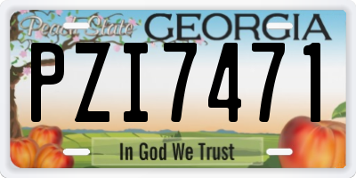 GA license plate PZI7471