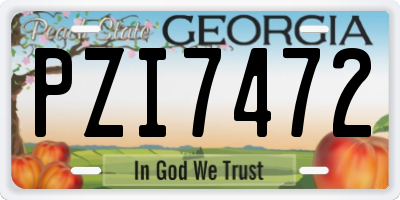 GA license plate PZI7472