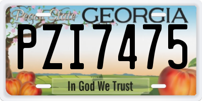 GA license plate PZI7475