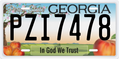 GA license plate PZI7478