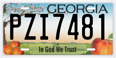 GA license plate PZI7481