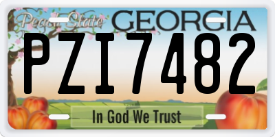 GA license plate PZI7482
