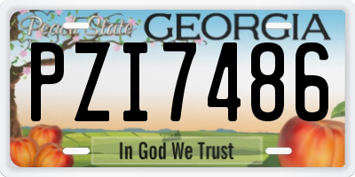 GA license plate PZI7486