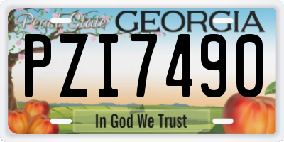 GA license plate PZI7490