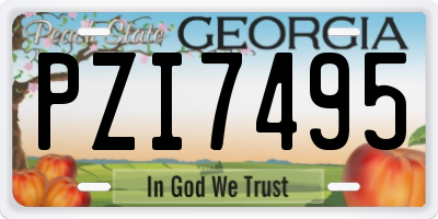 GA license plate PZI7495