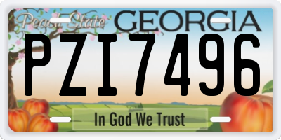 GA license plate PZI7496