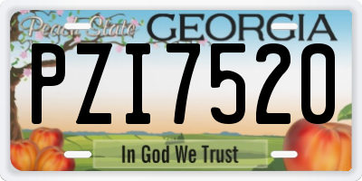 GA license plate PZI7520