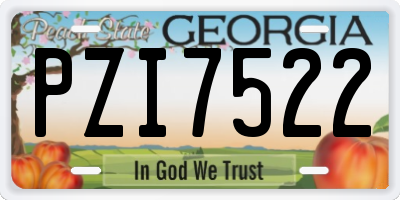 GA license plate PZI7522