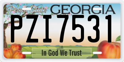 GA license plate PZI7531