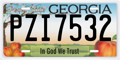 GA license plate PZI7532