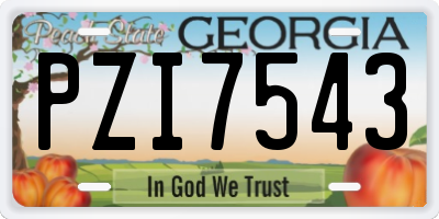 GA license plate PZI7543