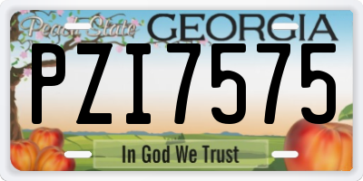 GA license plate PZI7575