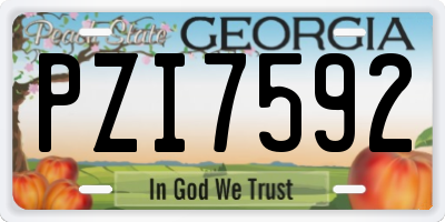 GA license plate PZI7592