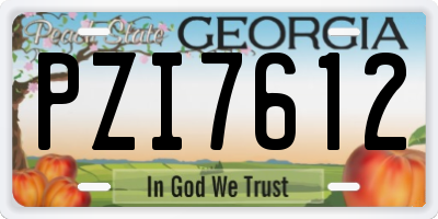 GA license plate PZI7612