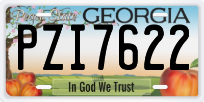 GA license plate PZI7622