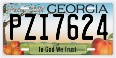 GA license plate PZI7624