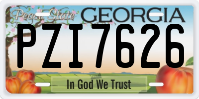 GA license plate PZI7626