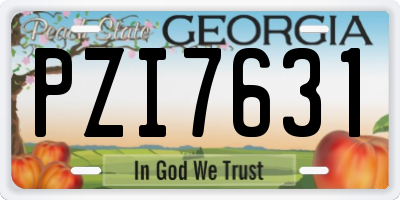 GA license plate PZI7631