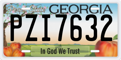 GA license plate PZI7632