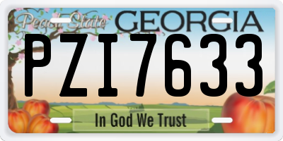 GA license plate PZI7633