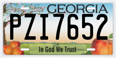 GA license plate PZI7652
