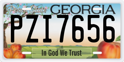 GA license plate PZI7656