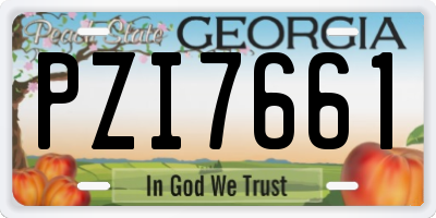 GA license plate PZI7661