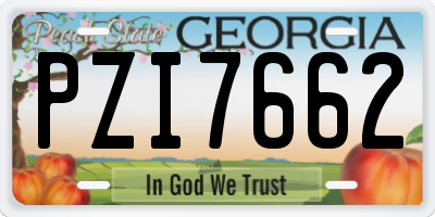 GA license plate PZI7662