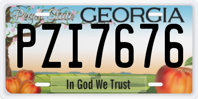 GA license plate PZI7676