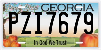 GA license plate PZI7679