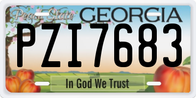 GA license plate PZI7683