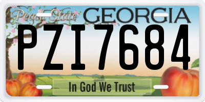 GA license plate PZI7684