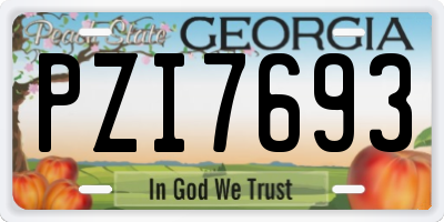GA license plate PZI7693