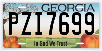 GA license plate PZI7699