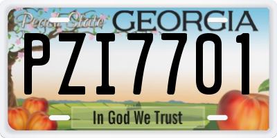 GA license plate PZI7701