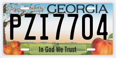 GA license plate PZI7704