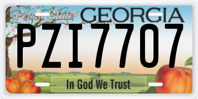 GA license plate PZI7707