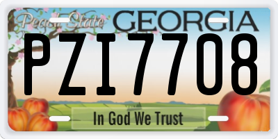 GA license plate PZI7708