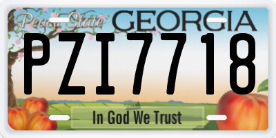 GA license plate PZI7718