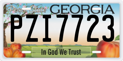 GA license plate PZI7723