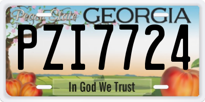 GA license plate PZI7724