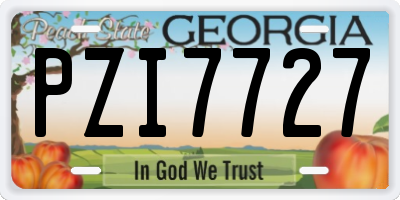 GA license plate PZI7727