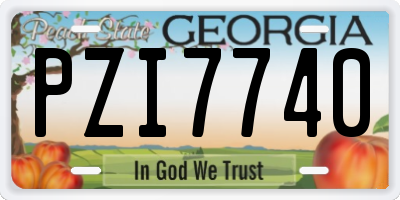 GA license plate PZI7740