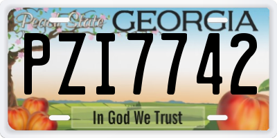 GA license plate PZI7742