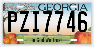 GA license plate PZI7746