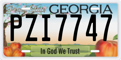 GA license plate PZI7747